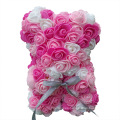 Lateefah OEM Madres Regalos de 25 cm Rose Rose Bear Rose Decoración artificial Regalos Mujeres Flower Bear